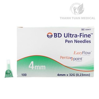 Đầu kim tiêm insulin BD Ultra Fine Pen Needles 32G - Sử dụng cho bút chích Insulin đái tháo đường