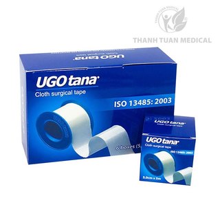 Hộp 6 cuộn băng dính cuộn vải lụa y tế Ugotana 5cm x 5m - Băng gạc vết thương, an toàn tiện dụng