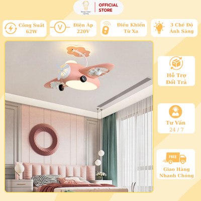 Đèn Quạt Trần Máy Bay Energy Green Lighting - DGT-6545 - 6 Tốc Độ Gió - Trang Trí Phòng Ngủ Cho Bé