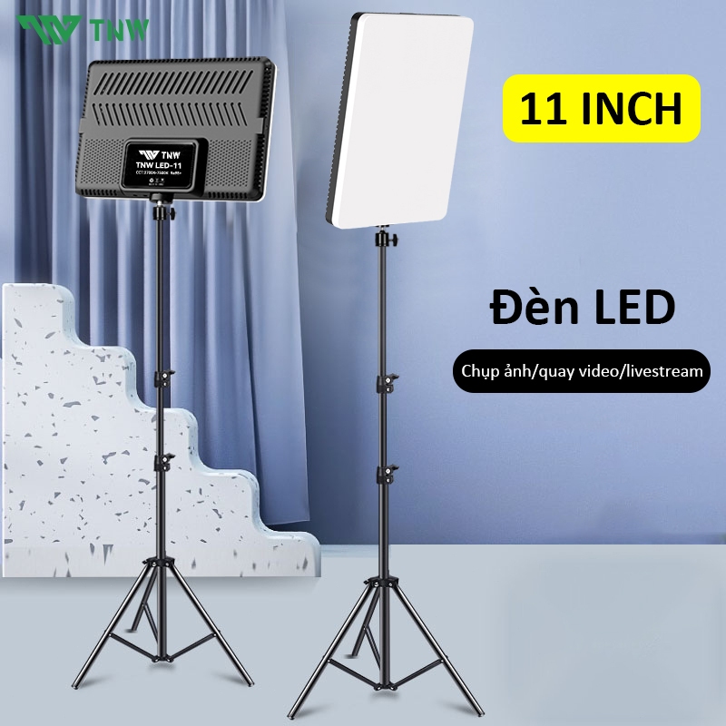 TNW 11 Inch Đèn LED Panel,Đèn Studio,3 màu có thể điều chỉnh,Đèn LED chụp ảnh,Có chân đế 1.1m/2.1m