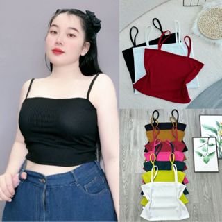 Áo dây gân co giãn bigsize nữ quây ống dáng croptop đơn giản thời trang sang chảnh cá tính G118