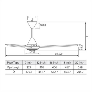 [SieuthiMediaMart] Quạt trần 3 cánh Panasonic F-60MZ2(18)-ti50-Malaysia BH chính hãng-Ship0đ