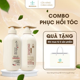 Combo Dầu gội 500G + Dầu xả 500G BIOASIA phục hồi hư tổn.