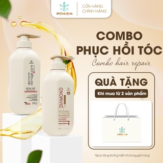 Combo Dầu gội ngăn gãy rụng tóc 500G + Dầu xả 500G BIOASIA phục hồi hư tổn, giúp mềm mượt.