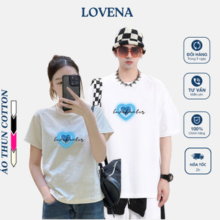 Áo thun đôi nam nữ Baby Tee & Oversize local brand unisex, áo thun đôi nam nữ in hình trái tim xanh