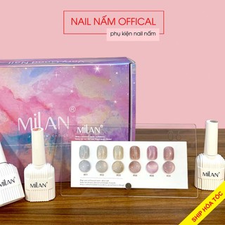 Set sơn gel mắt mèo ánh trăng 6 màu MiLan tặng kèm bảng màu chai 15ml