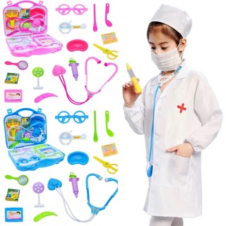 Bộ Đồ Chơi Bác Sĩ Khám Bệnh - Áo bác sĩ + Mũ bác sĩ+ Rổ đồ chơi cao cấp