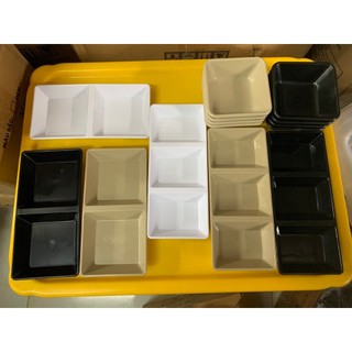 Đĩa chấm vuông nhựa ABS 1,2,3 ngăn Việt Nhật, Bát đựng gia vị nước sốt, Đĩa chấm nhựa