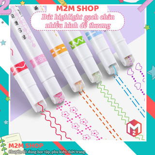 Bút highlight ghi nhớ gạch chân sắc màu với nhiều hình dễ thương xinh xắn, bút nhớ bông hoa trái tim