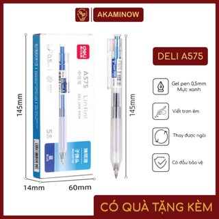 Bút Bi Mực Gel Deli A575 Mực Xanh Ngòi 0.5