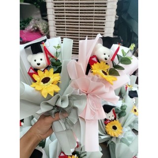 bó hoa gấu tốt nghiệp + hoa hướng dương