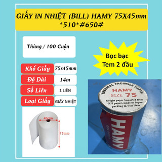 1 cuộn giấy in bill giá sỉ, chất lượng cao hamy-giấy in nhiệt k80, k75, k57, k58, shop online, cửa hàng, pos cầm tay