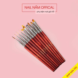 Cọ vẽ móng, cọ nail cán gỗ Lotus lông chồn mềm mịn