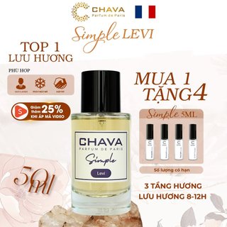 Nước Hoa Nam - Nước Hoa CHAVA SIMPLE LEVI 50ml, Cá Tính - Cuốn Hút - Mạnh Mẽ, Tiêu Chuẩn Pháp (Lưu Hương 8-12h)