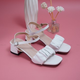 Sandal cao gót quai Nhăn CHIBAMY gót trụ cao 5p chất da mềm