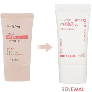 Kem Chống Nắng Innisfree Tone Up No Sebum Sunscreen EX SPF 50+ PA++++ 60ml