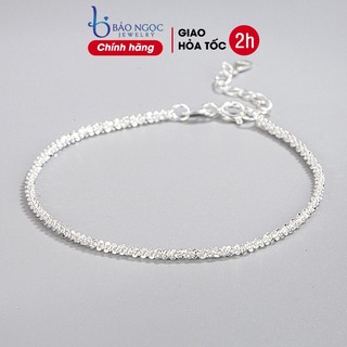 Lắc tay bạc nữ 925 lấp lánh thiết kế dáng mở dễ dàng chỉnh size - L2536 - Bảo Ngọc Jewelry