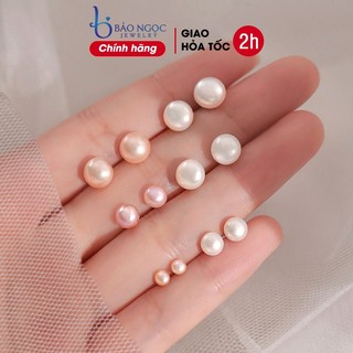 Bông tai ngọc trai chuôi bạc S925 nụ nhỏ xinh ngọc trai nuôi nước ngọt tự nhiên - B2510