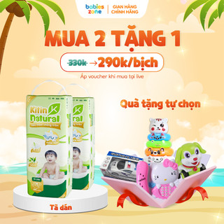 [2 BỊCH + QUÀ] Tã/Bỉm dán Kitin Natural siêu mỏng thoáng, tinh chất trà xanh kháng khuẩn cho bé đủ size