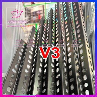 Thanh sắt V3 màu đen dài 80cm ,1m,1m2,1m5,1m8,2m lắp đặt khung sắt kệ V lỗ..