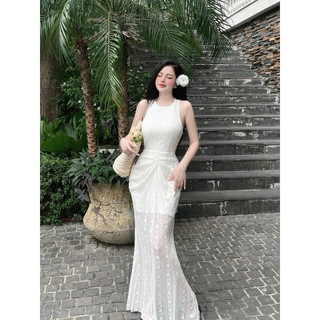 [Mẫu hót đi biển✨]Đầm Body nữ Khoét eo,khoe Dáng Sexy from dài(có mút lót)