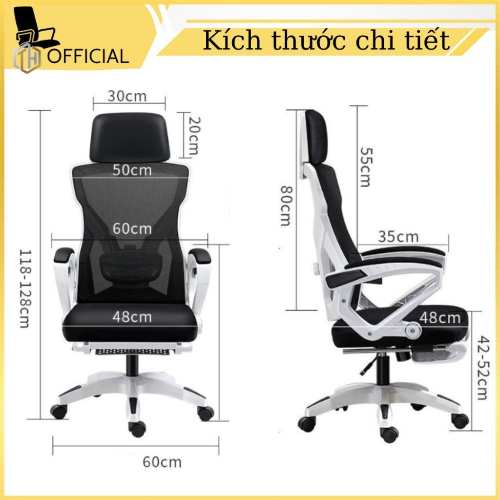 Ghế Xoay Văn Phòng 2 in 1,ghế công thái học, ghế game Tựa Đầu 3D, Lưng ghế có thể ngả 135° | BigBuy360 - bigbuy360.vn