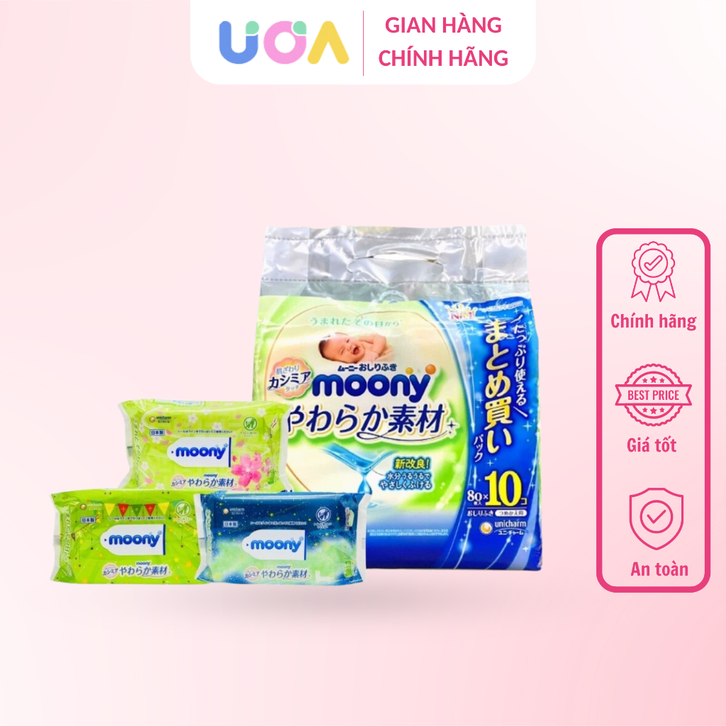 Khăn ướt nội địa Nhật Moony