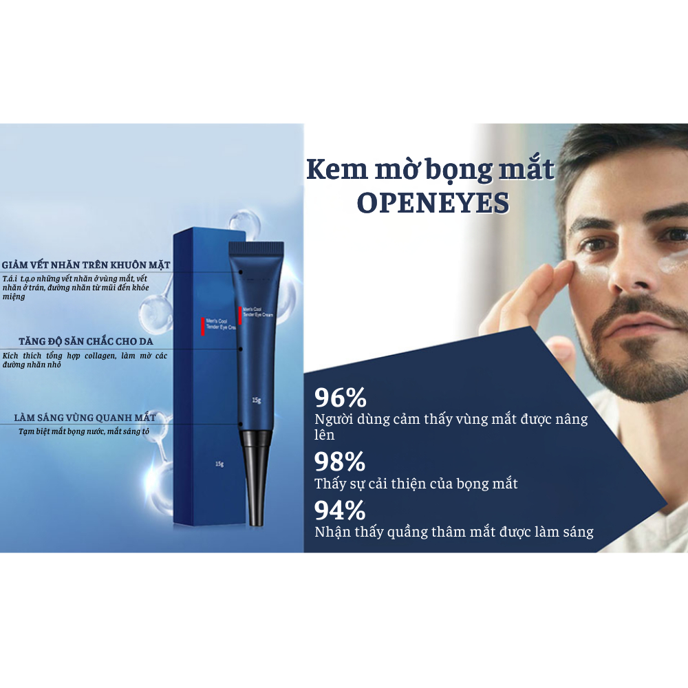 Kem xoá bọng mắt OPENEYES - Kem OPENEYES dưỡng ẩm giúp mờ nếp nhăn, loại bỏ quầng thâm và tan bọng mắt - YOUNG BEAUTY