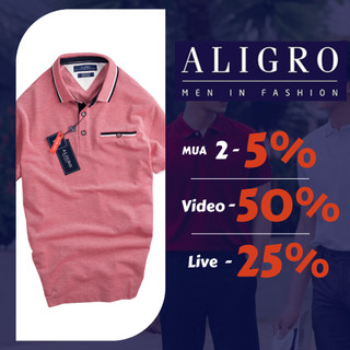 Áo polo nam ngắn tay ALIGRO chất liệu cotton Thiết kế bo viền tay áo, gấu áo xẻ 2 bên tạo nét khoẻ khoắn ALGPLO41