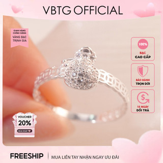 Nhẫn bạc nữ vbtg kim tiền túi tiền bạc - nhẫn bạc ta cao cấp vbtg8196