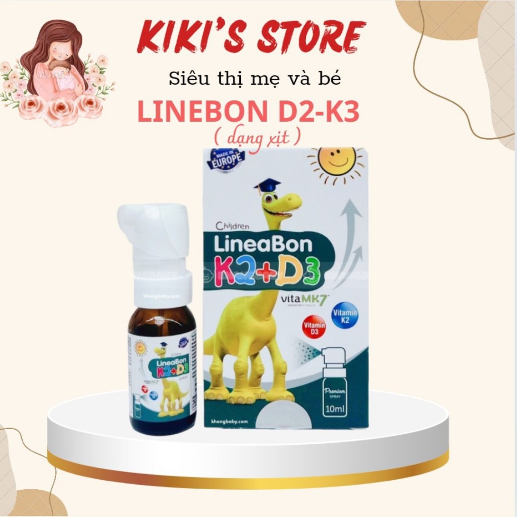 D3-k2 Lineabon dạng xịt chính hãng bổ sung K2 ,vitamin D3 giúp hấp thụ canxi, giảm còi xương, tăng c