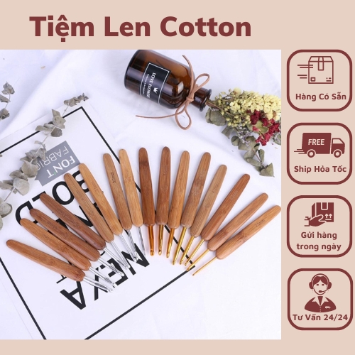 Kim móc Len cán gỗ nhiều size