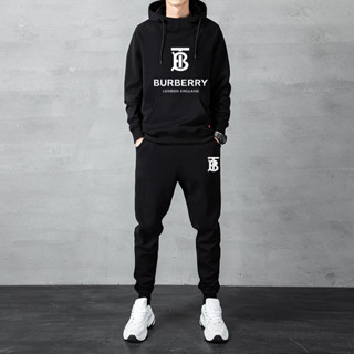 Bộ nỉ nam thể thao burberry, bộ quần áo nam thu đông, áo hoodie  mũ 2 lớp , chất nỉ dầy dặn không xù