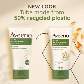 Kem dưỡng da tay Aveeno Daily Moisturising Hand Cream 75 ml – Găng tay bảo vệ rửa tay thường xuyên (mẫu mới)