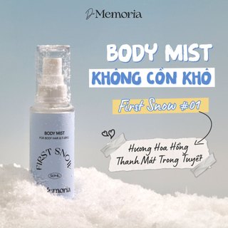  Xịt Thơm Cơ Thể De Memoria Không Cồn Khô 50ml - Mùi #01 First Snow Hương Hoa Thanh Mát