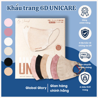 Khẩu Trang UNICARE 6D Mask Thùng 100 chiếc kháng khuẩn quai chun mềm dẻo không đau tai khẩu t