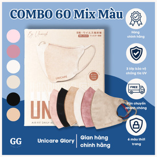 UNICARE 60c Mix 6 Màu Khẩu Trang 6D Unicare Pro Mask 3 Lớp Kháng Khuẩn by Global Glory Việt Nam