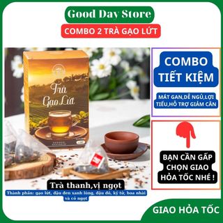 COMBO 2 HỘP Trà gạo lứt Tây Nguyên Food hỗ trợ giảm cân thanh lọc cơ thể,mát gan,ngủ ngon - Hộp có 25 túi lọc bên trong