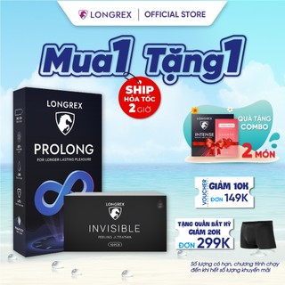 Combo bao cao su Longrex siêu mỏng, nhiều gel, kéo dài thời gian hộp 10 chiếc LR10