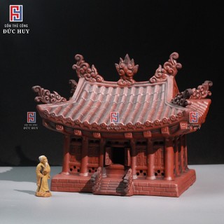 Mô hình gốm ngồi đình size lớn - trang trí chậu cây bonsai - trang trí sân vườn