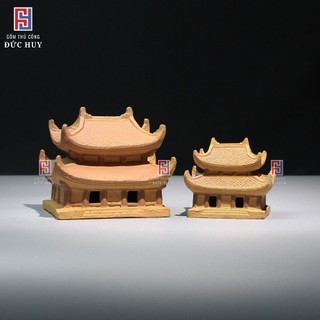 Mô hình gốm Chùa Bắc Bộ phụ kiện trang trí tiểu cảnh hòn non bộ bể cá chậu cây bonsai