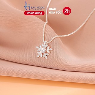 Dây chuyền bạc nữ 925 mặt dây hình bông tuyết trắng phong cách nữ tính nhẹ nhàng xinh xắn - M1569
