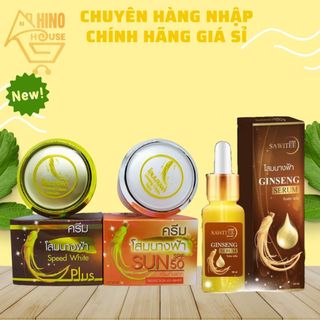 Kem Dưỡng Chăm Sóc Da Ginseng 20g - Serum 30ml Thái Lan Hổ Trợ Trắng Da, Dưỡng Ẩm - Hinohouse