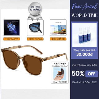 Kính Mát Nam Nữ Gấp Gọn GM3 Full Box Sang Chảnh - Tròng Polarized Ngăn Tia UV400 - Kèm Khăn Và Nước Lau Kính