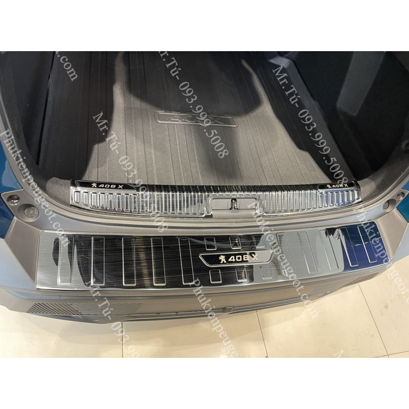 Nẹp bậc và cốp xe Peugeot 408 2023 titan đen (bộ 10 chi tiết) – phụ kiện Peugeot 408