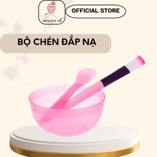 Bộ trộn mặt nạ 3 món: chén nhựa + que trộn mask + cọ