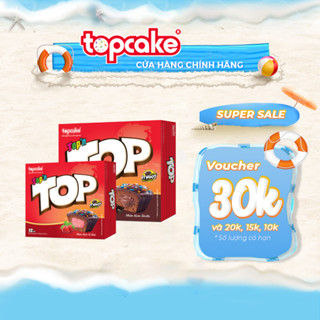 Combo 2 hộp bánh cupcake TOP'N TOP Nhân kem socola & Nhân kem dâu Mềm Xốp Ít ngọt