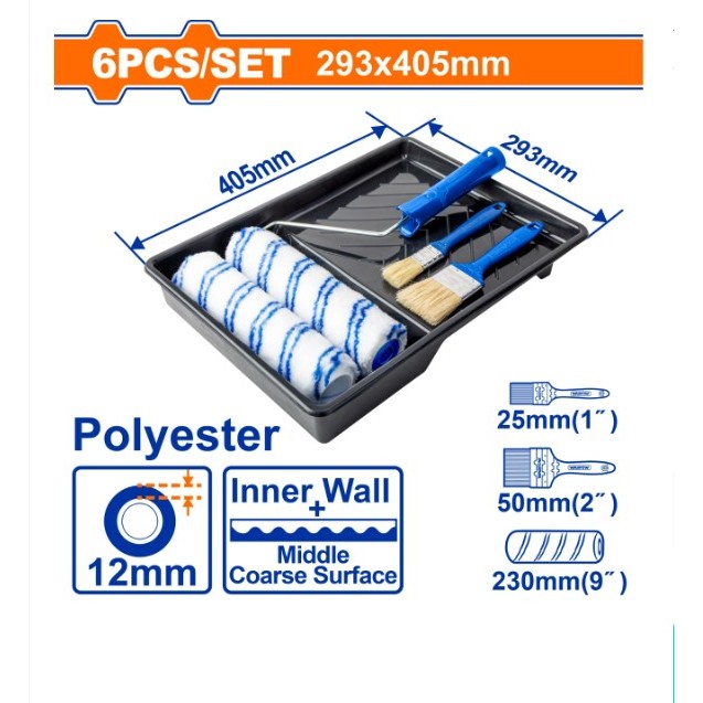 WADFOW - WCB3H62Bộ khay, cọ, con lăn sơn 6 trong 1Bộ khay, cọ, con lăn sơn 6 trong 1
