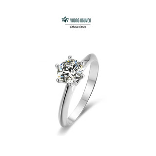 Nhẫn kim cương Moissanite đá chủ 5 ly, nhẫn cầu hôn kim cương cao cấp - VN Gems