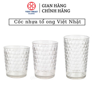 Cốc nhựa tổ ong 300ml 380ml 450ml nhựa Việt Nhật Hokori, Cốc nhựa meka , cốc sinh tố, trà chanh 6385 6386